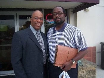 Elder Swanson meeting with Dr. Jesse Buggs
