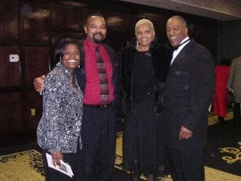 Swansons with State Prison Chaplain Jerold Banks and wife.
