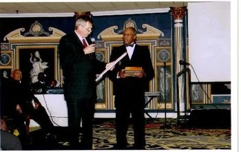being presented hero's award from S.C. Secretary of Commerce
